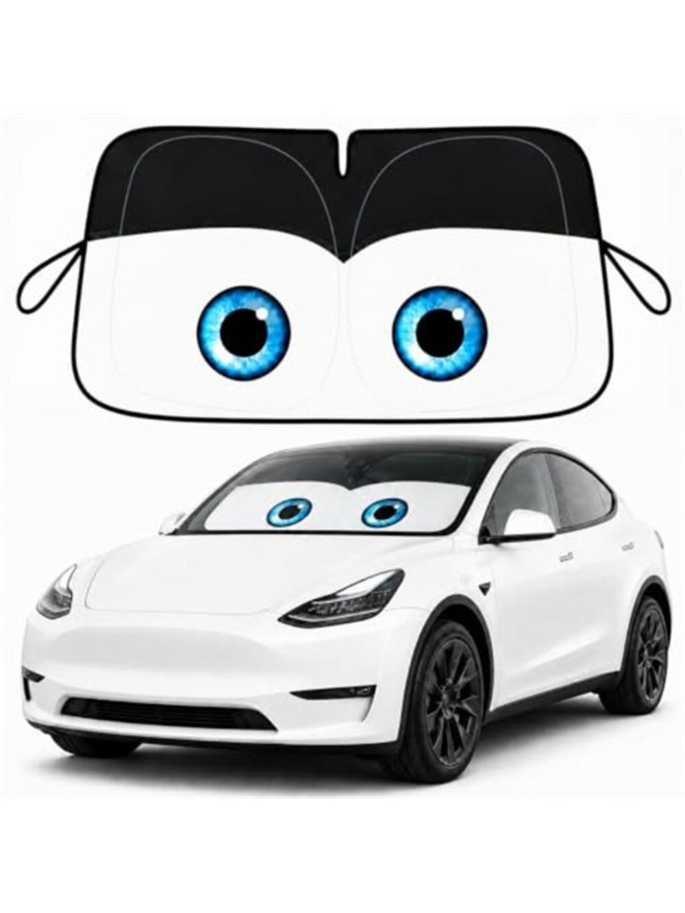 Tesla Model Y/3 Windshield Sun Shade, Classic Black